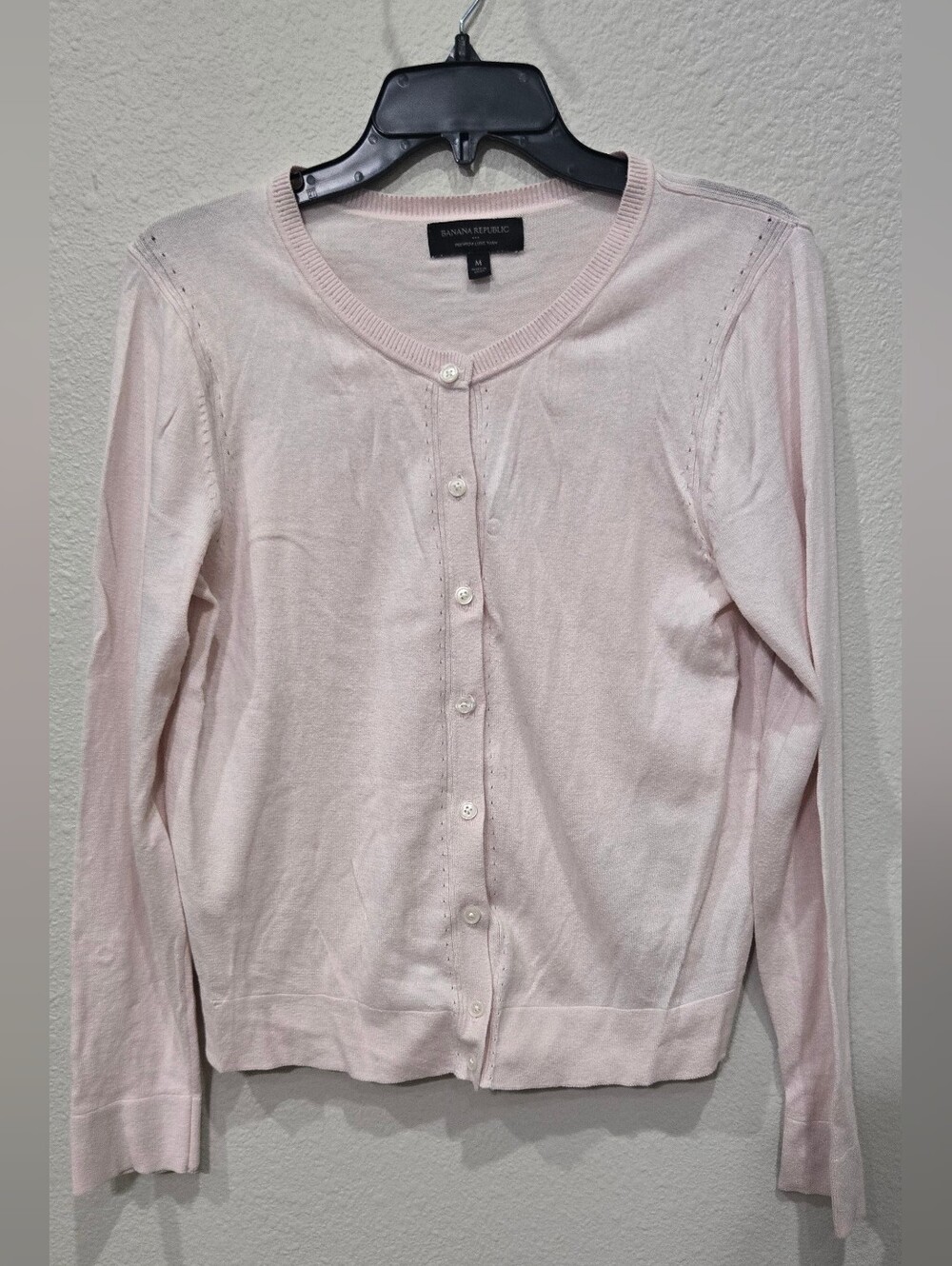 Banana Republic Women's Light Pink Button-Front Cardigan Sweater